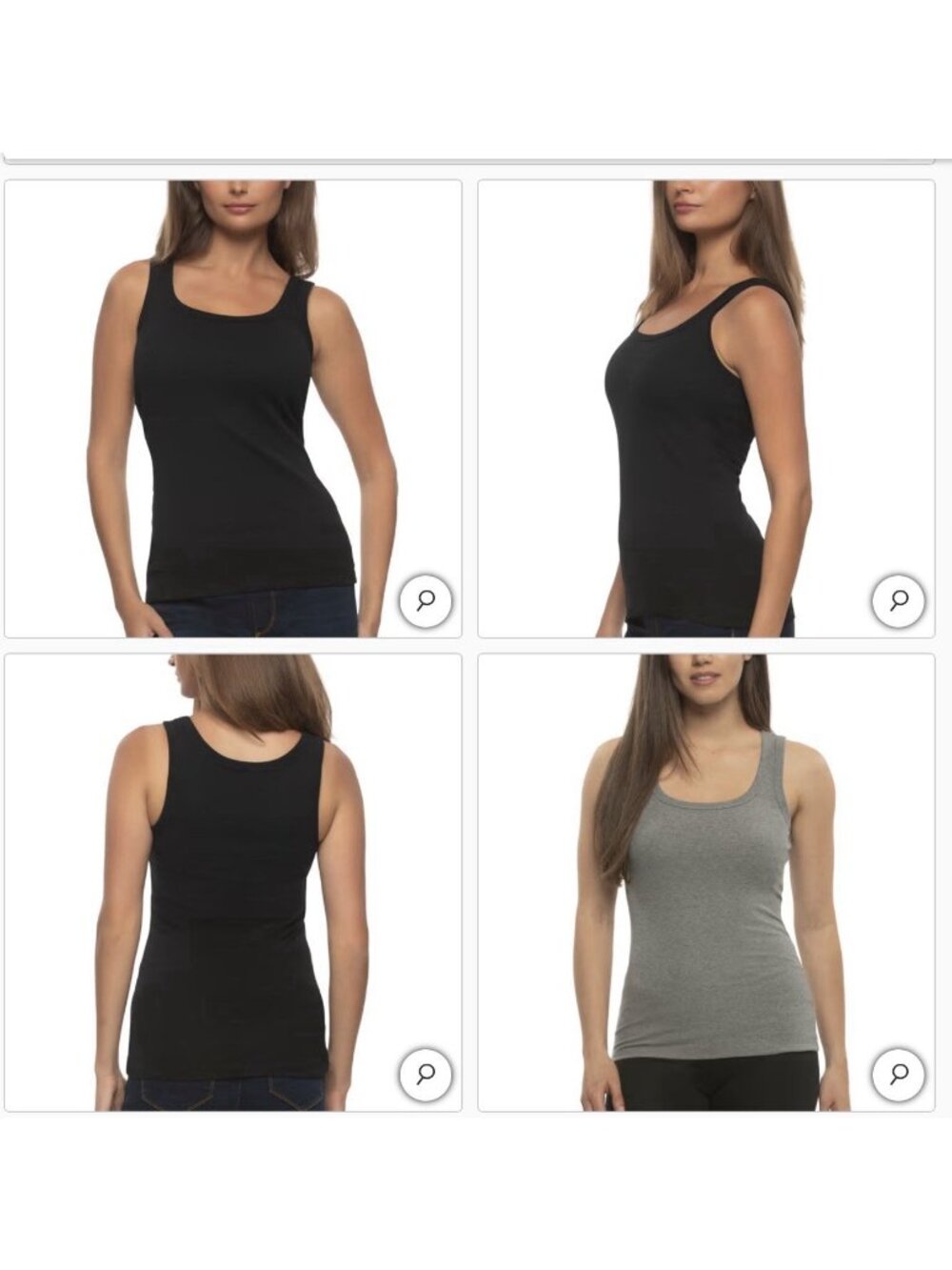 Felina Women's Ribbed Tank, 3-pack White Gray Black Small Cotton Stretch Rib New - Picture 10 of 10